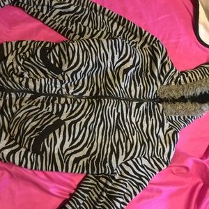 Thick wooly zebra jacket